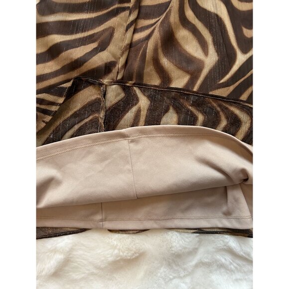 London Times Zebra Print Shimmer Dress Size 16 – Bold Statement Midi Night-Out C - Picture 5 of 10